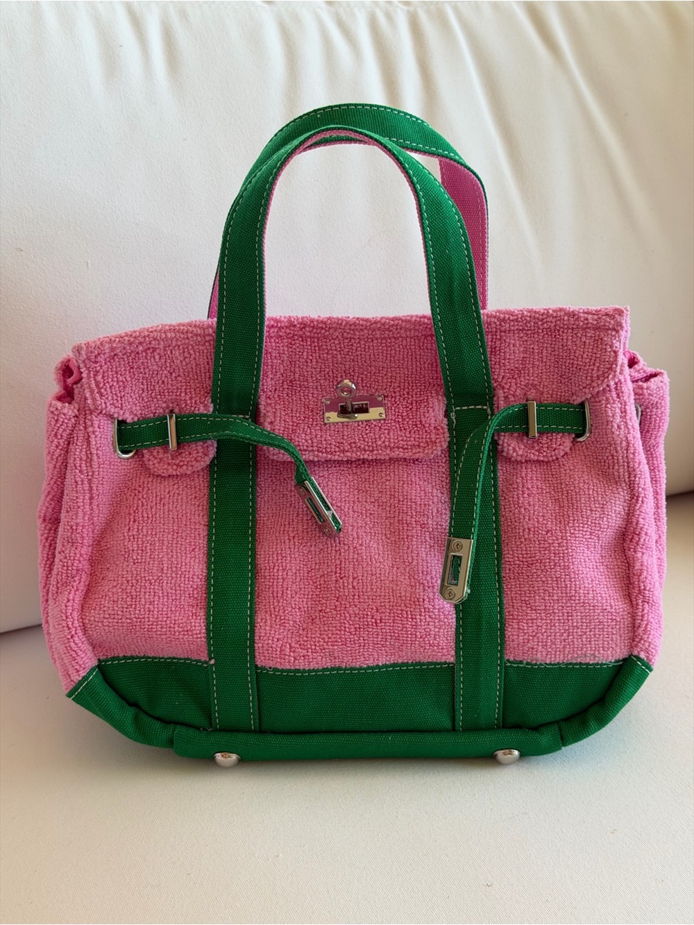 Viral Boatkin Pink and Green Tote Mini Bag